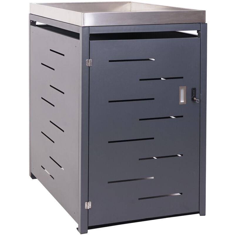 foto del prodotto copribidone singolo box spazzatura rifiuti hhg 375 84x69x125cm acciaio zincato