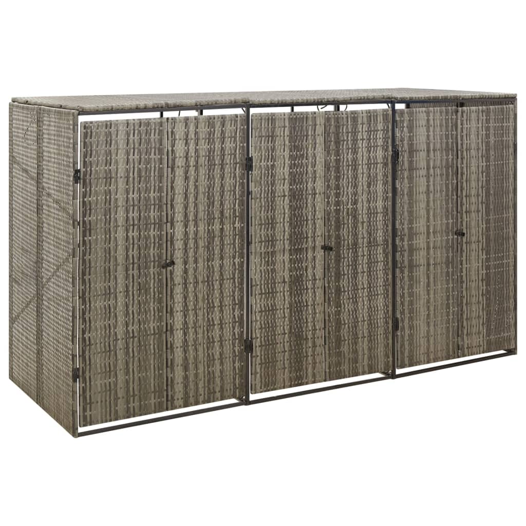 foto del prodotto copribidone triplo grigio 207x80x117 cm in polyrattan cod mxl 47402
