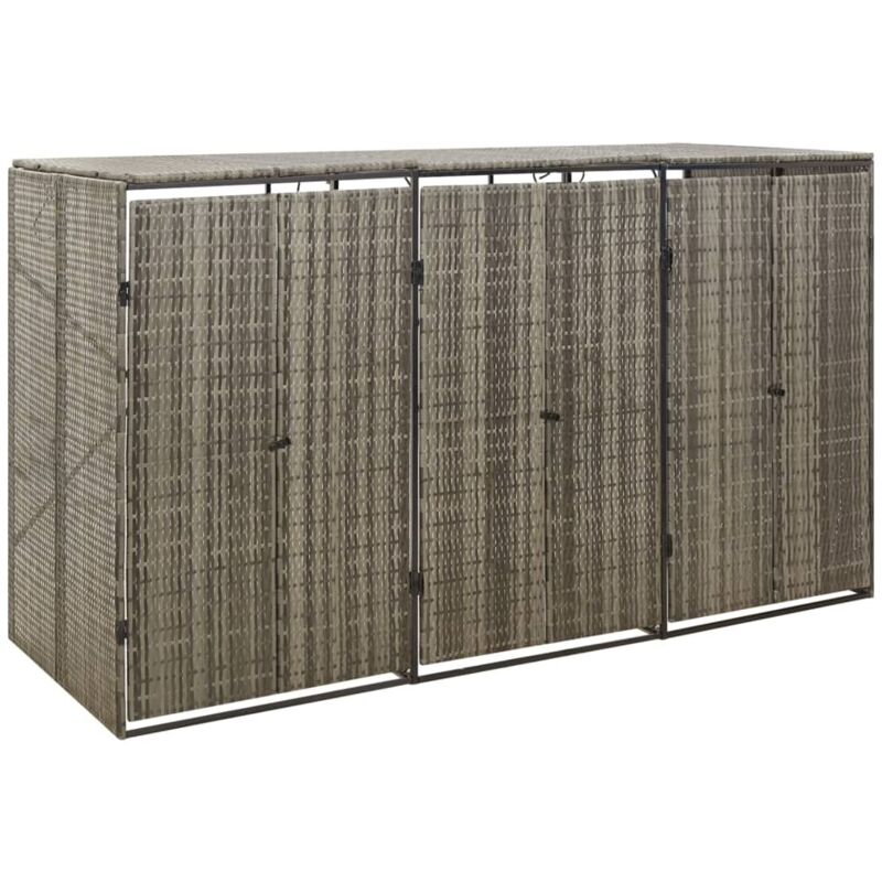 foto del prodotto copribidone triplo grigio 207x80x117 cm in polyrattan vidaxl 252539