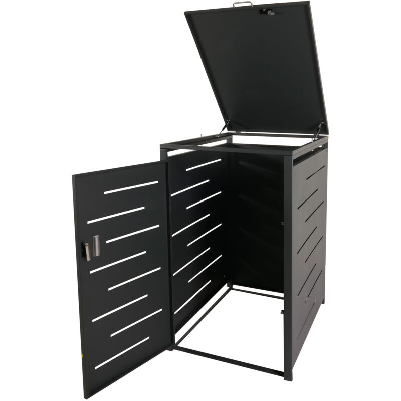 foto del prodotto copribidone xl singolo box spazzatura rifiuti hhg 389 98x71x116cm acciaio zincato antracite