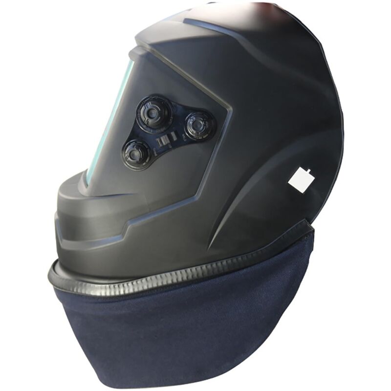 foto del prodotto copricasco per saldatura, protezione universale per il collo, accessorio per cappuccio per saldatura, compatibile con la maggior parte dei caschi per
