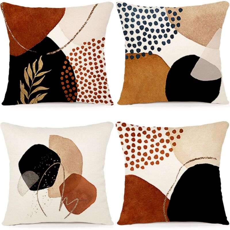 foto del prodotto copricuscino 45x45 set di 4 copricuscino in lino cuscino per divano moderno cuscino per divano boho cuscino per divano con motivo astratto cuscino