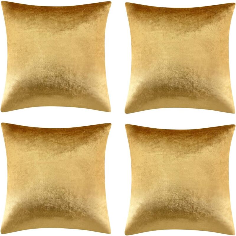 foto del prodotto copricuscino oro 45x45 cm copricuscino in velluto confezione da 4 copricuscini per divano soggiorno camera da letto