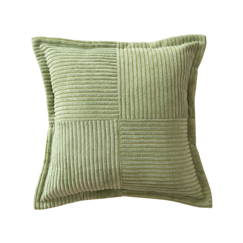 foto del prodotto copricuscino per divano 45x45, set di 2 federe in velluto a coste verde con motivo a croce, decorazione per camera da letto e soggiorno
