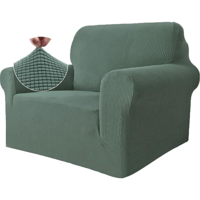 foto del prodotto copridivano 1 posto con braccioli, copridivano elasticizzato, copridivano universale protezione graffi cani gatti, copripoltrona antiscivolo, verde