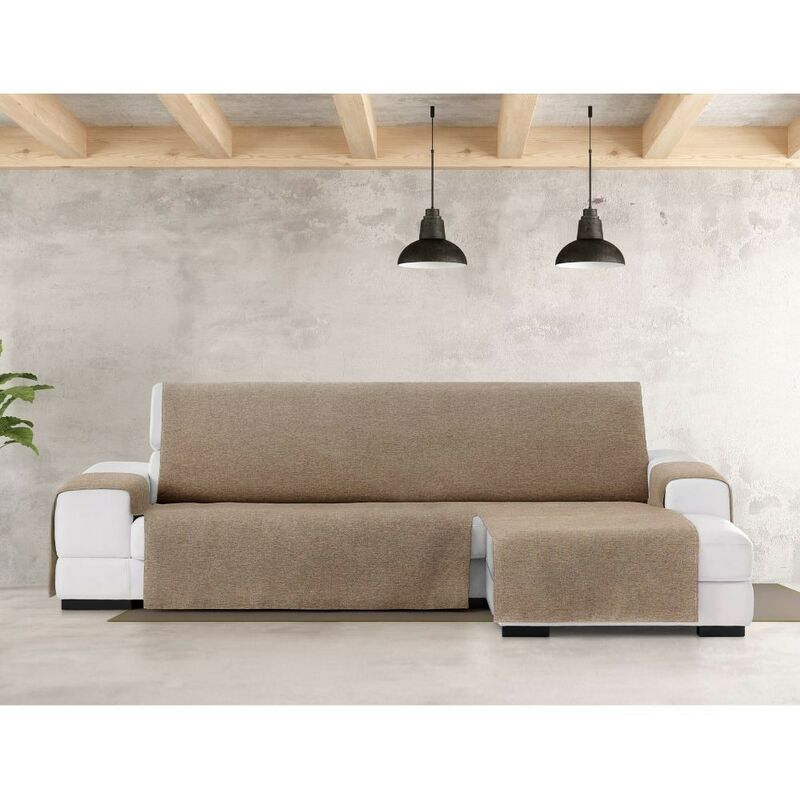 foto del prodotto copridivano 240 cm per divano con penisola destra colore beige valeria