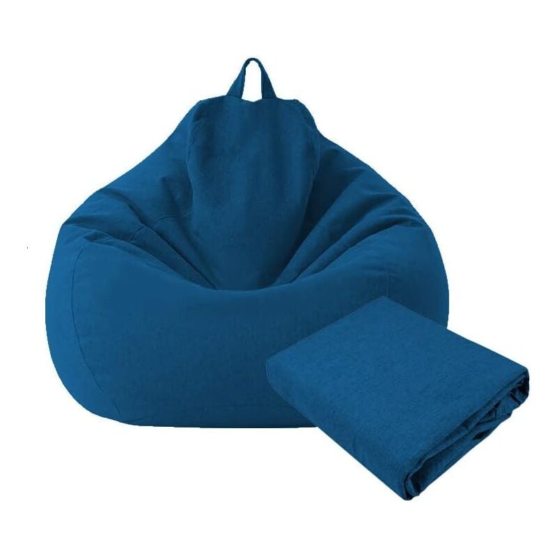 foto del prodotto copridivano a sacco, copridivano reclinabile, copripoltrona in tessuto, coprisedia senza imbottitura, pouf, tatami, mobili per soggiorno blu,