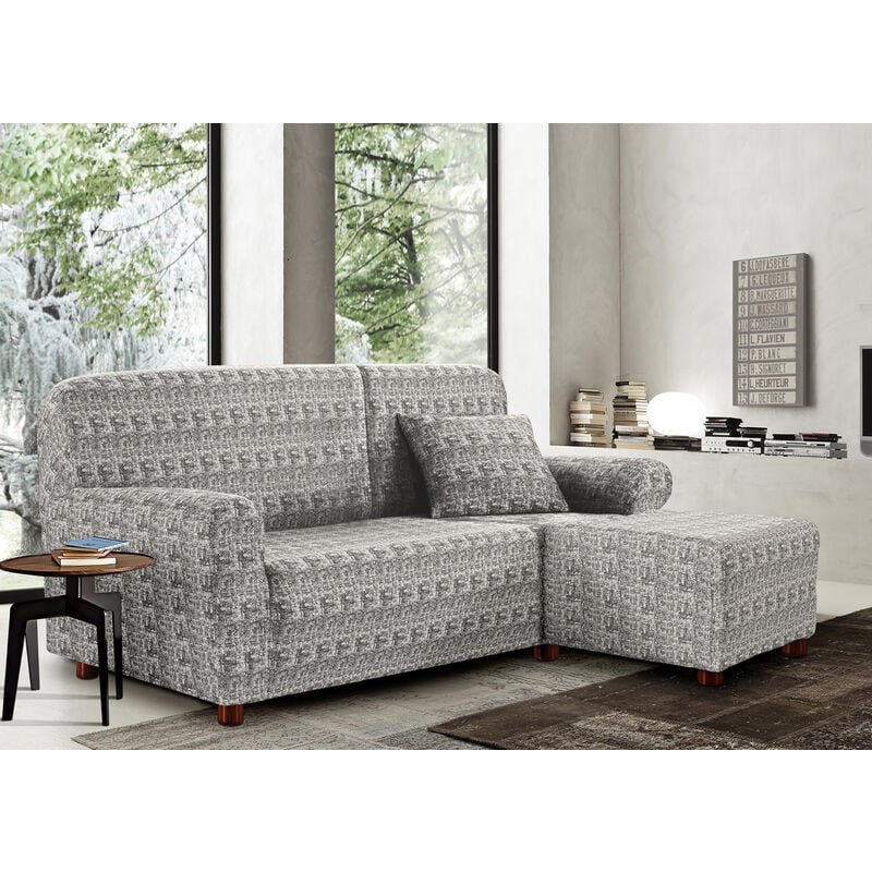 foto del prodotto copridivano antimacchia elasticizzato divano penisola angolare componibile fantasy, misurapoltronacoloregrigio