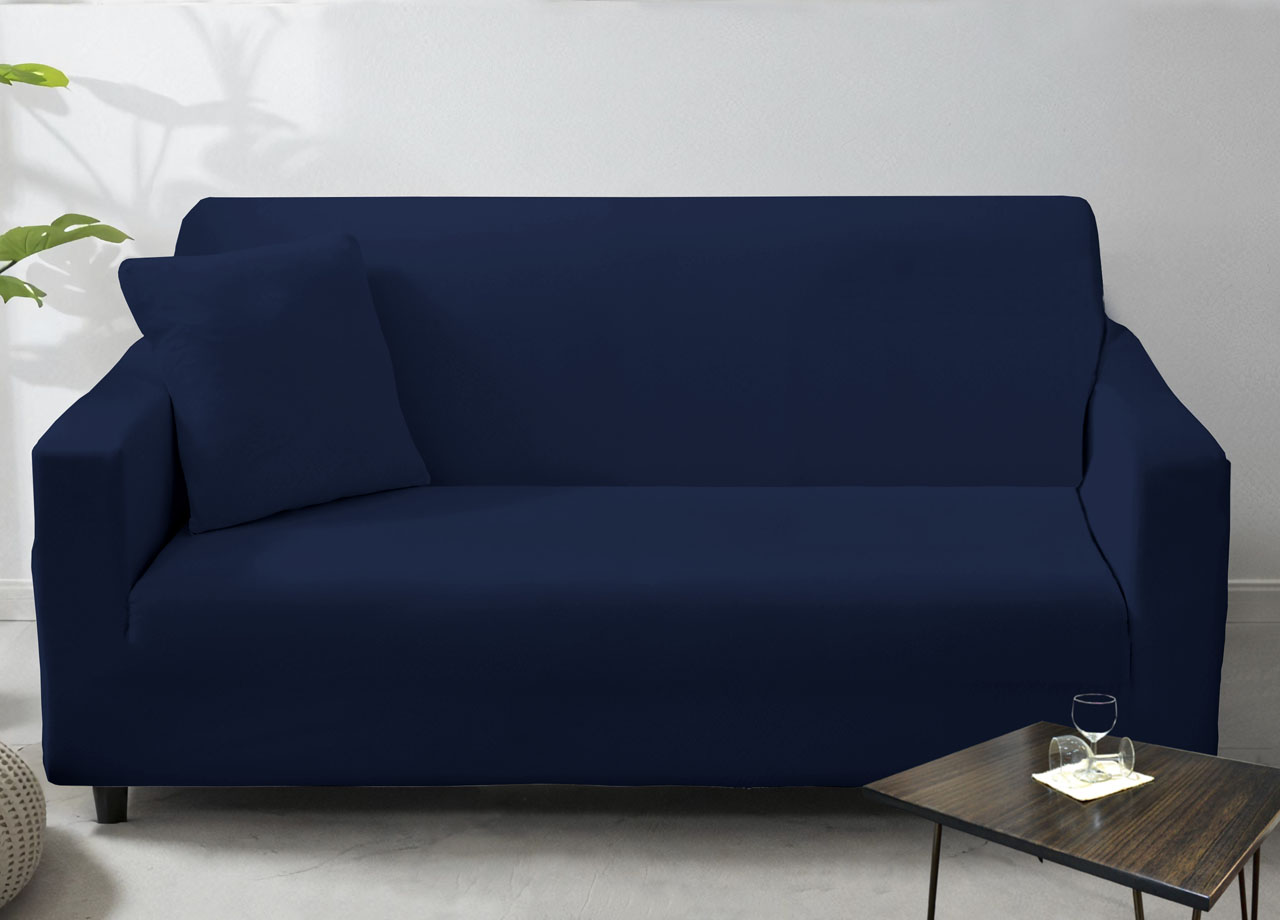 immagine 0 del prodotto copridivano antimacchia elasticizzato penisola componibile tinta unita modello perfetto 2 2 blu