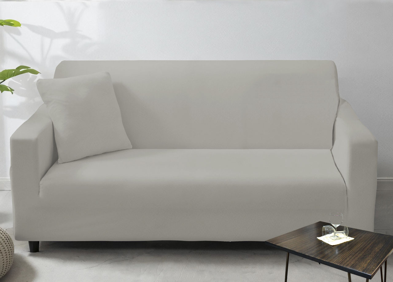 foto del prodotto copridivano antimacchia elasticizzato penisola componibile tinta unita modello perfetto - 2 3 - grigio chiaro