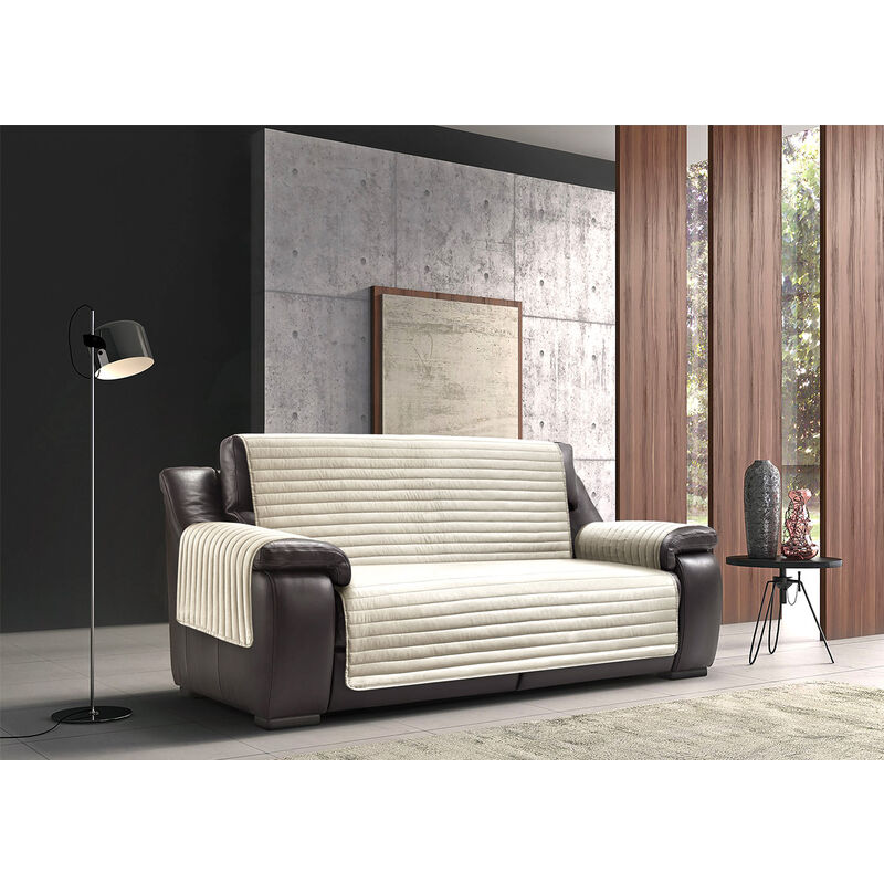 foto del prodotto copridivano antimacchia trapuntato modello sof tortora beige, misura2 posticoloretortora beige