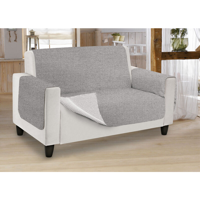 foto del prodotto copridivano antiscivolo in tinta unita modello o.b., misura3 posticoloregrigio