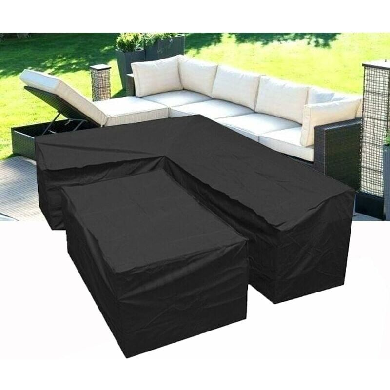 foto del prodotto copridivano da giardino a forma di l copridivano protettivo per mobili da giardino a forma di l con coulisse nella parte inferiore, copridivano per