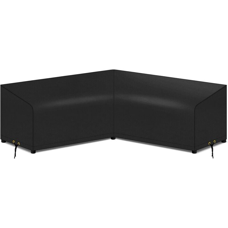 foto del prodotto copridivano da giardino a forma di v, impermeabile, antivento, anti uv, in tessuto oxford 420d, 215 x 215 x 85 x 64 78 cm, nero