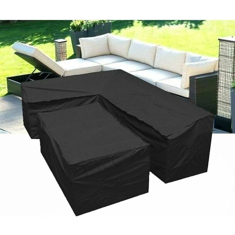 foto del prodotto copridivano da giardino a l copridivano da giardino a l con coulisse nella parte inferiore, 210d copridivano da giardino a l forma a l 215 x 215 x