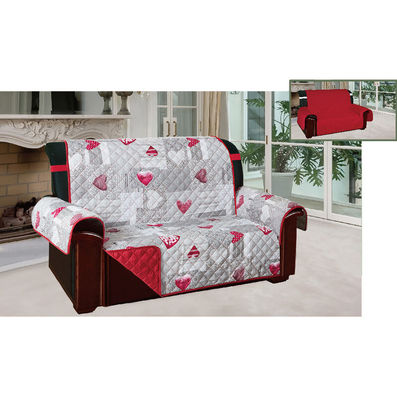 foto del prodotto copridivano e copripoltrona trapuntato reversibile modello kino colore bordeaux, misurapoltronacolorebordeaux