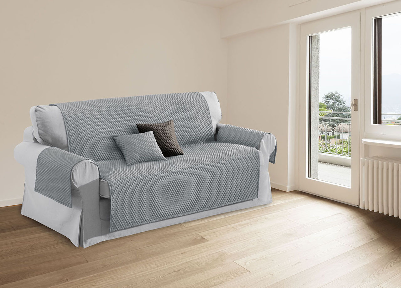 foto del prodotto copridivano effetto massaggiante modello sphere - 3 posti - grigio