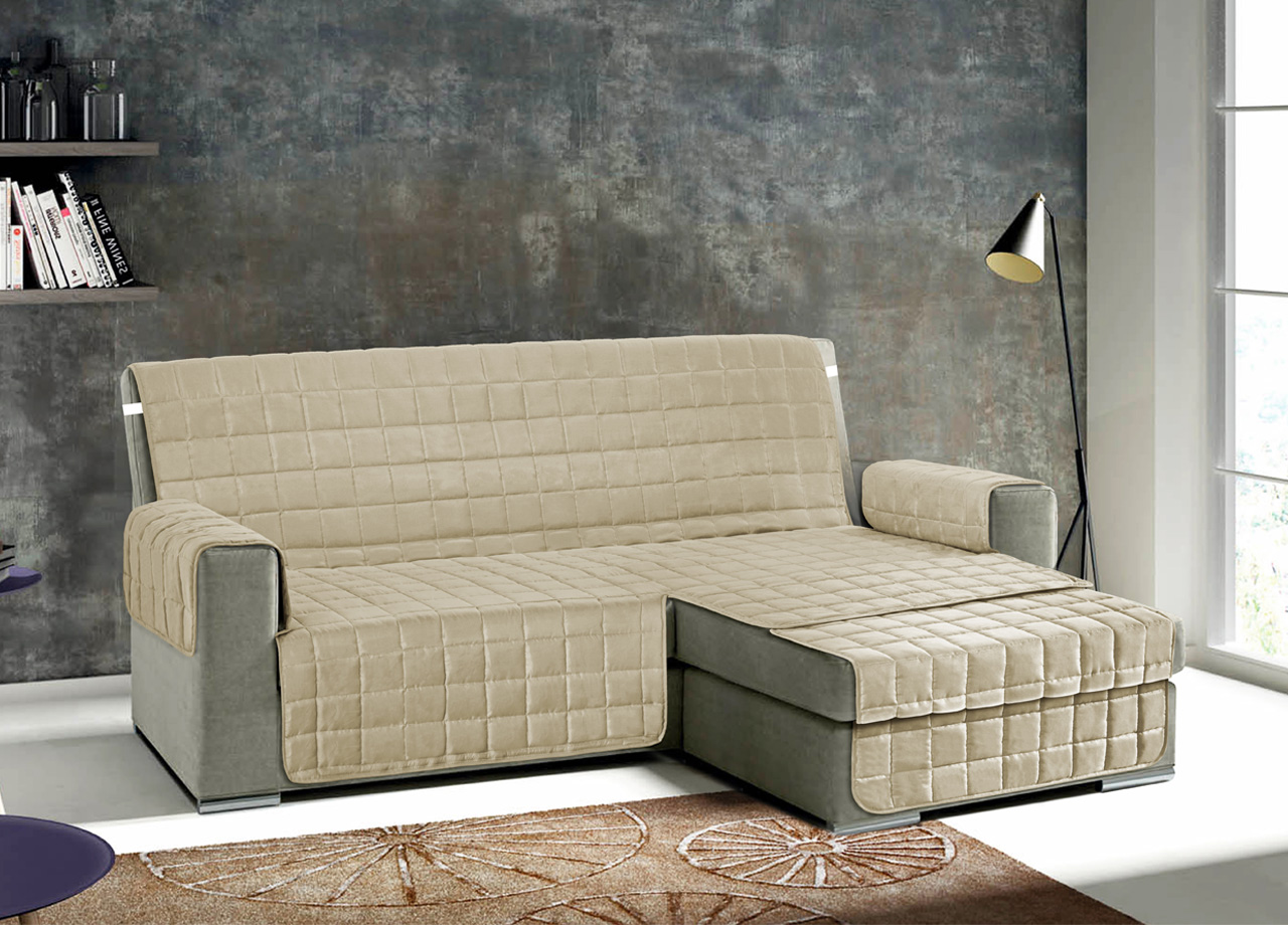 foto del prodotto copridivano per divani con penisola modello join colore beige - 290 cm - beige