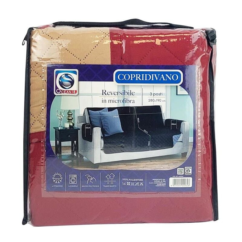 foto del prodotto copridivano reversibile a 3 posti 280 x 190 cm colore assortito - maury's