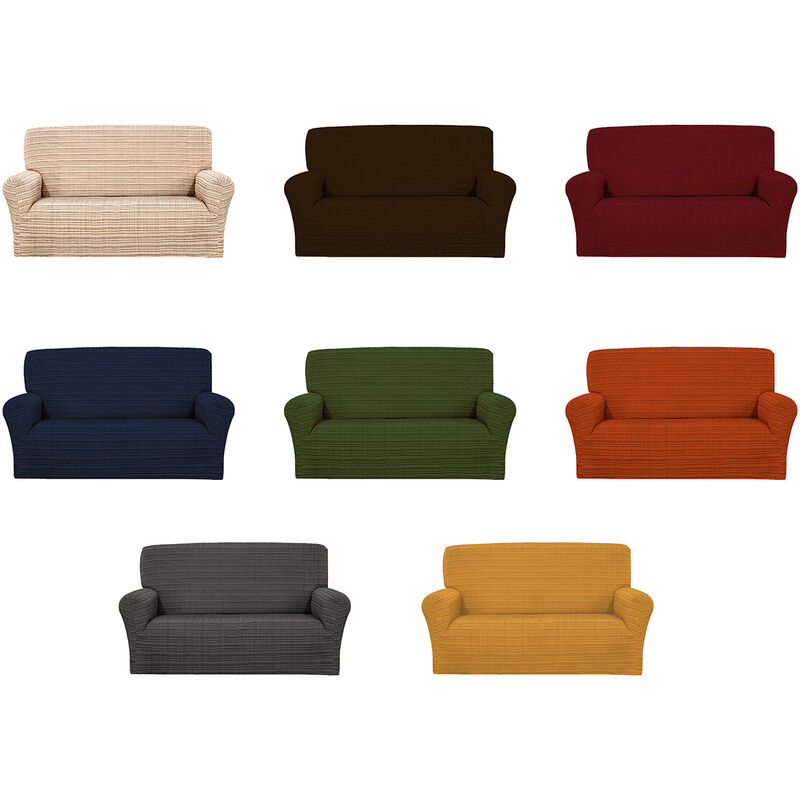 foto del prodotto copridivano sofà poltrona elasticizzato protezione tessuto jacquard modello fanny, misurapoltronacolorearancione