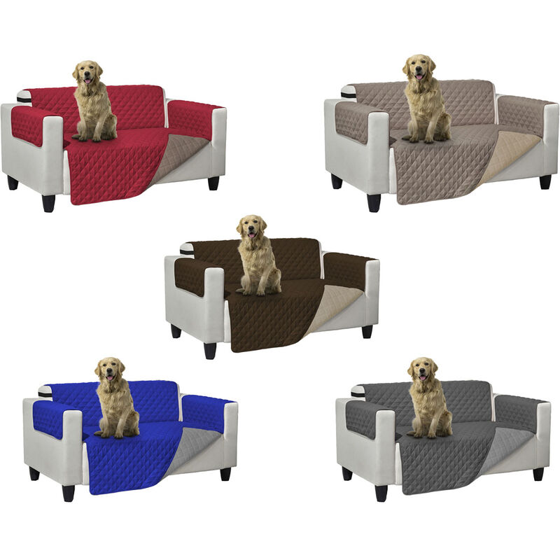 foto del prodotto copridivano trapuntato double face bicolor antimacchia modello queen, misurapoltronacoloretortora-crema