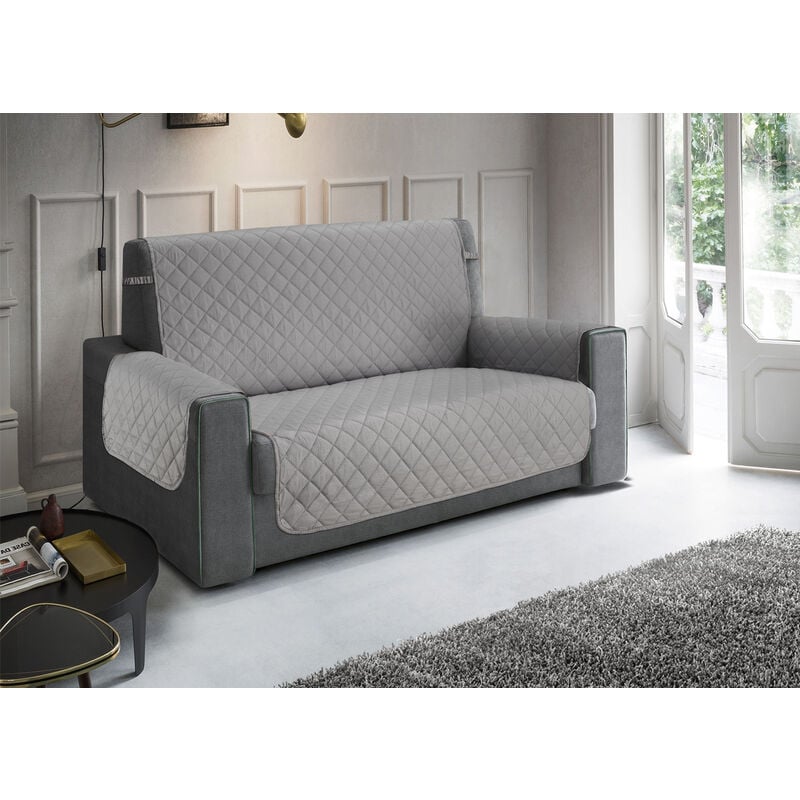 foto del prodotto copridivano trapuntato impermeabile antimacchia mod. imperiale pitonato grigio, misurapoltronacoloregrigio