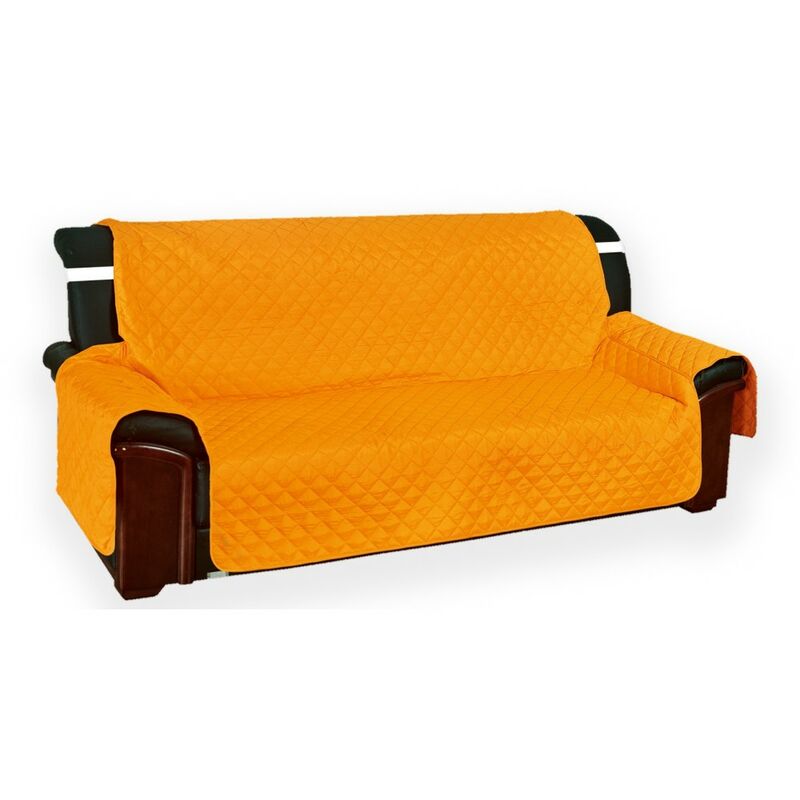 foto del prodotto copridivano trapuntato vivy arancio proteggi divano con braccioli poliestere lavabile, antiscivolo 1 posto seduta cm. 60