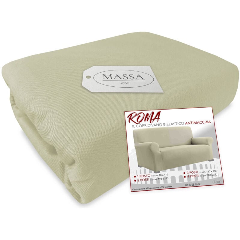 foto del prodotto copridivano universale elasticizzato roma antimacchia beige 2 posti da cm. 110 a 170