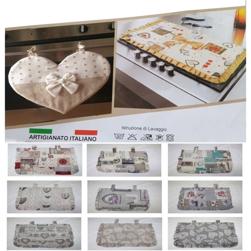 foto del prodotto copriforno + coprifornello copri forno fornelli fuochi shabby chic merletto - - trade shop traesio