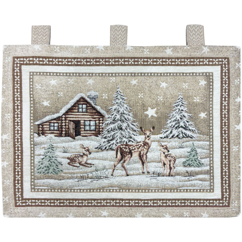 foto del prodotto copriforno cucina universale cinigliato decorazione forno chalet marrone