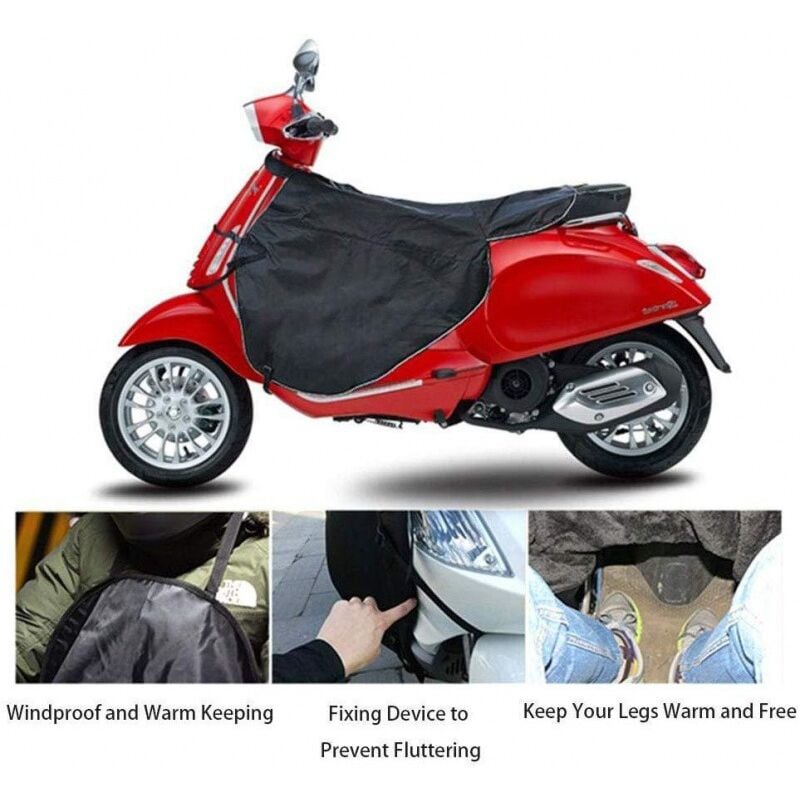 foto del prodotto coprigambe per scooter, grembiule per scooter, coprigambe universale impermeabile per protezione da freddo e pioggia con striscia riflettente,