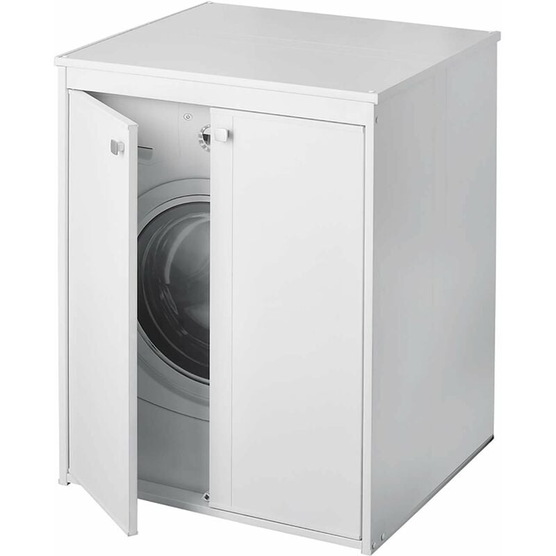 foto del prodotto coprilavatrice da esterno in pvc 70x60x94cm 2 ante forlani laundry bianco