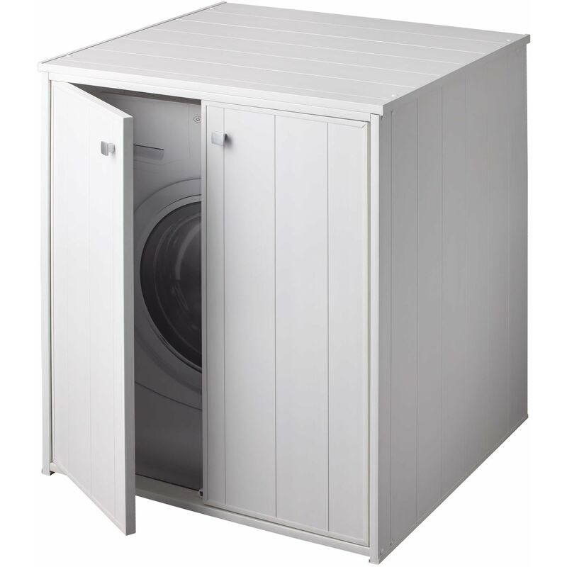 foto del prodotto coprilavatrice da esterno in pvc 77x71x93,5 cm 2 ante forlani laundry xxl bianco