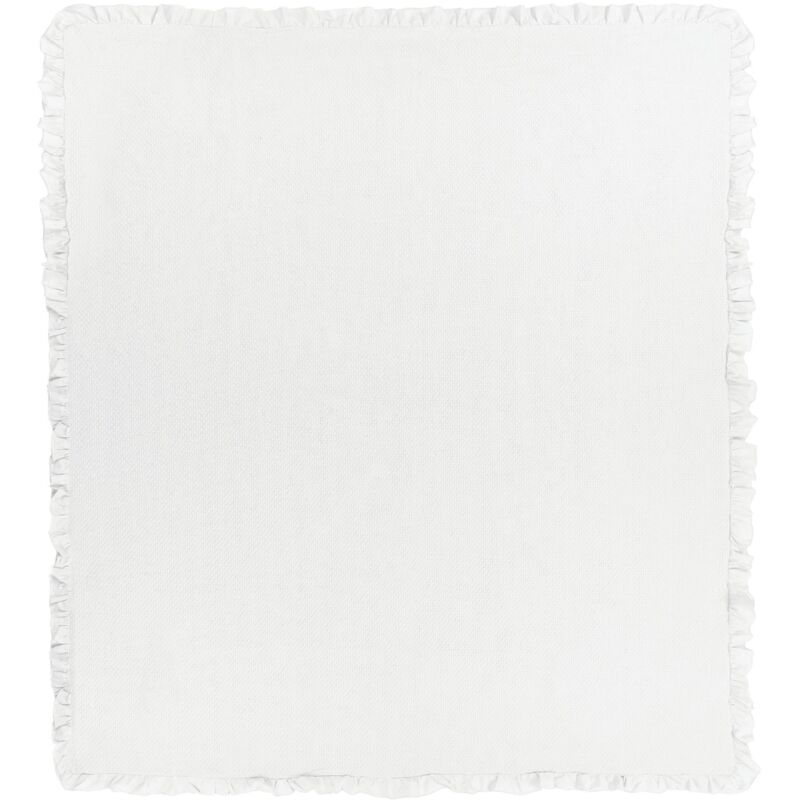 foto del prodotto copriletto con balza decorativo in cotone 220 x 200 cm bianco hatton