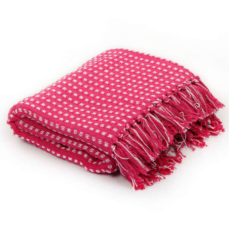 foto del prodotto copriletto in cotone a quadri 125x150 cm rosa vidaxl