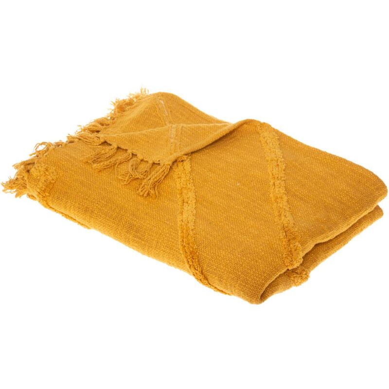 foto del prodotto copriletto inca in cotone trapuntato giallo senape 130x180cm atmosphera cr ateur d int rieur