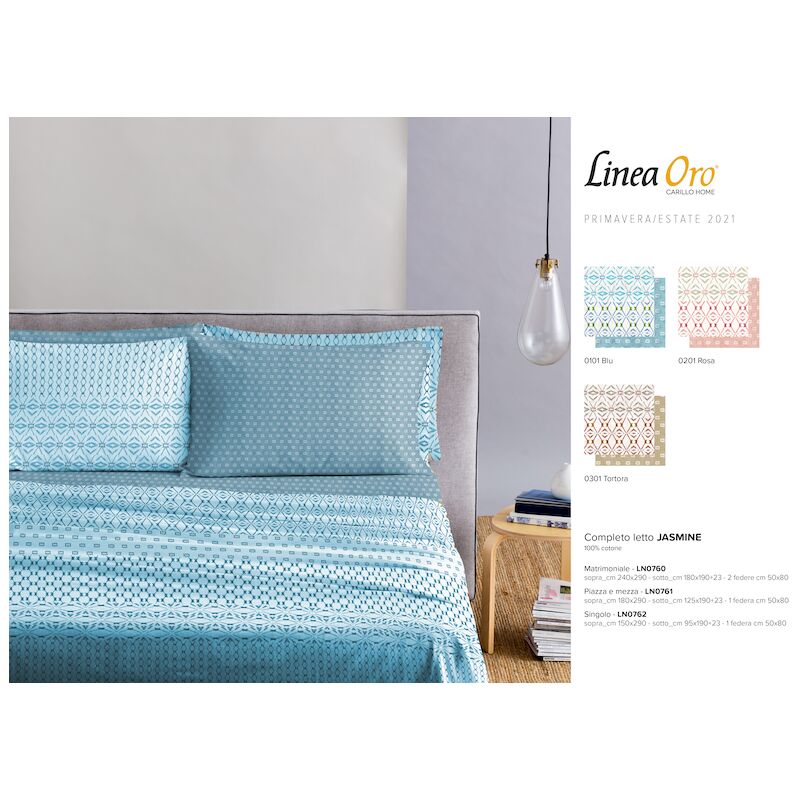 foto del prodotto copriletto jasmine blu una piazza e mezza