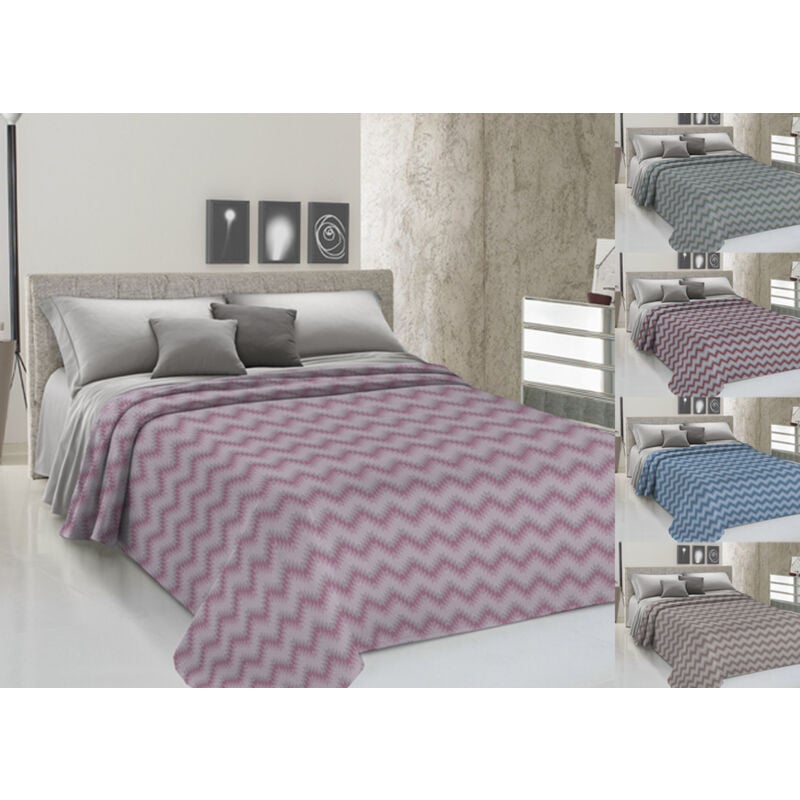 foto del prodotto copriletto piquet primavera estate 100 cotone disegno 7672 zig zag, misurasingolocolorerosa