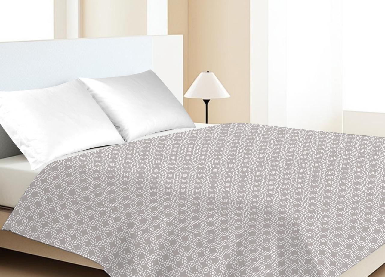 foto del prodotto copriletto piquet primavera estate 100 cotone disegno catena matrimoniale beige