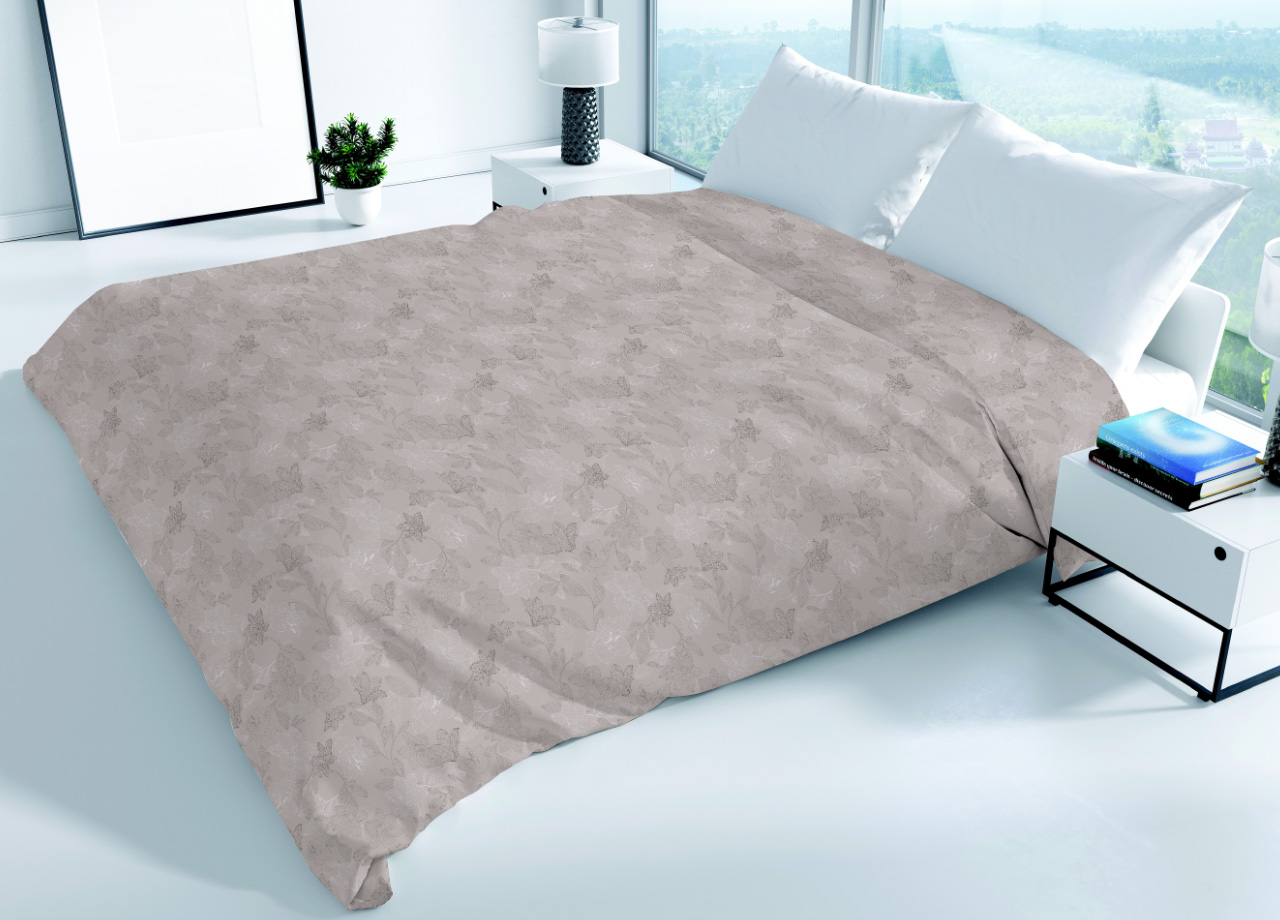 foto del prodotto copriletto piquet primavera estate 100 cotone disegno lily piazza e mezza beige