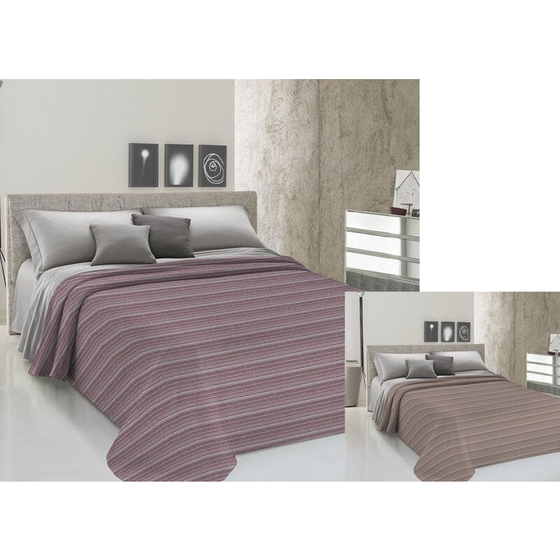 foto del prodotto copriletto piquet primavera estate 100 cotone disegno righe zig zag, misurasingolocolorebordeaux