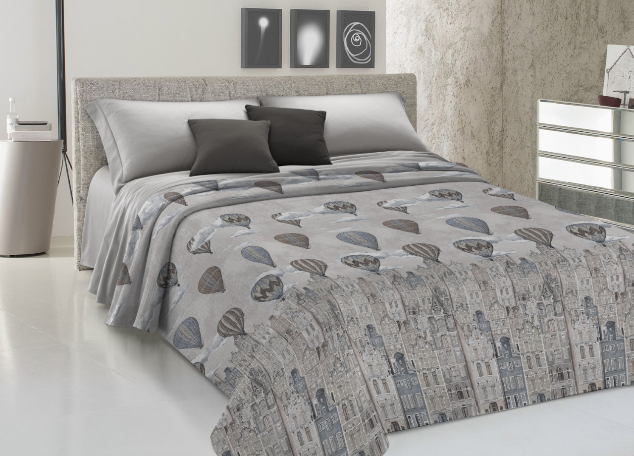 foto del prodotto copriletto piquet primavera estate 100 cotone disegno volare matrimoniale beige