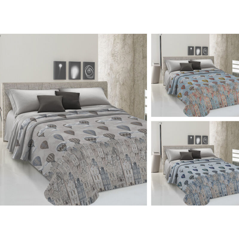 foto del prodotto copriletto piquet primavera estate 100% cotone disegno volare, misurapiazza e mezzacolorebeige