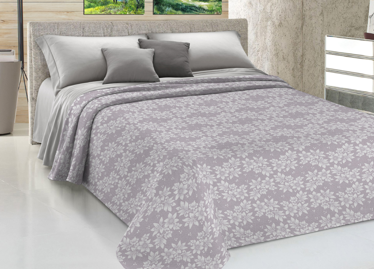 foto del prodotto copriletto piquet primavera estate 100 cotone sofia disegno olivia matrimoniale beige