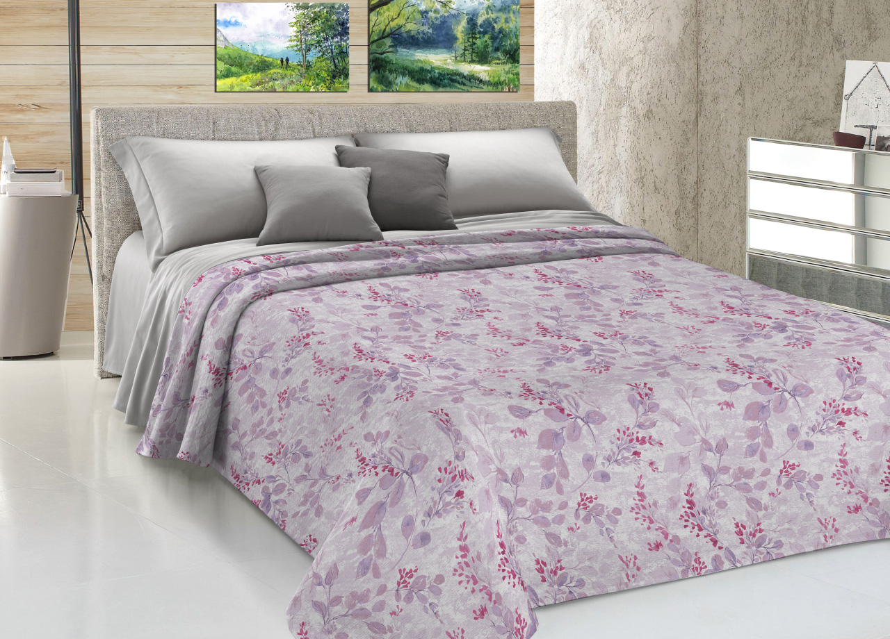 foto del prodotto copriletto piquet primavera estate 100 cotone sofia disegno vittoria matrimoniale rosa
