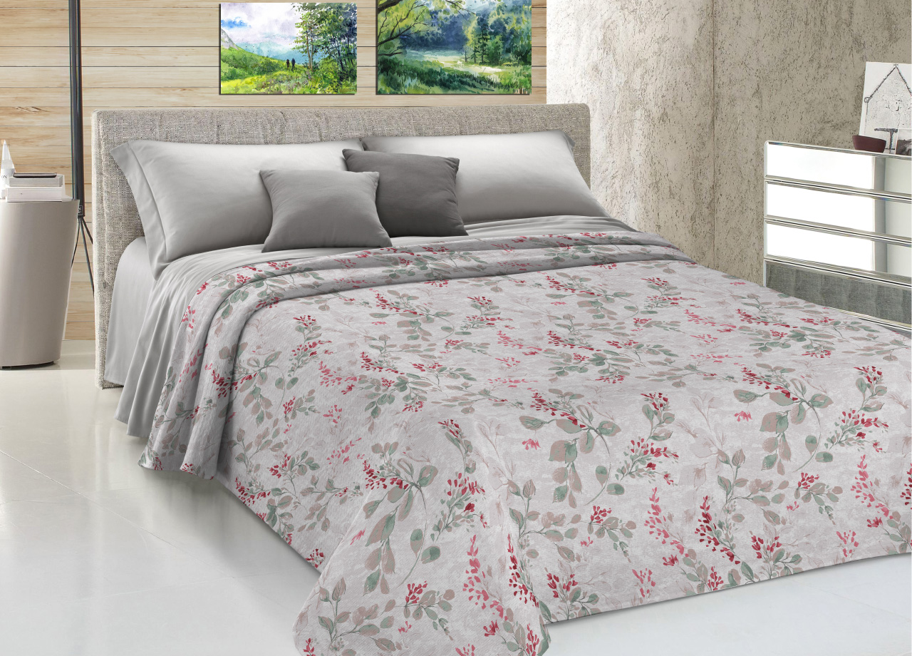 foto del prodotto copriletto piquet primavera estate 100 cotone sofia disegno vittoria matrimoniale rosso