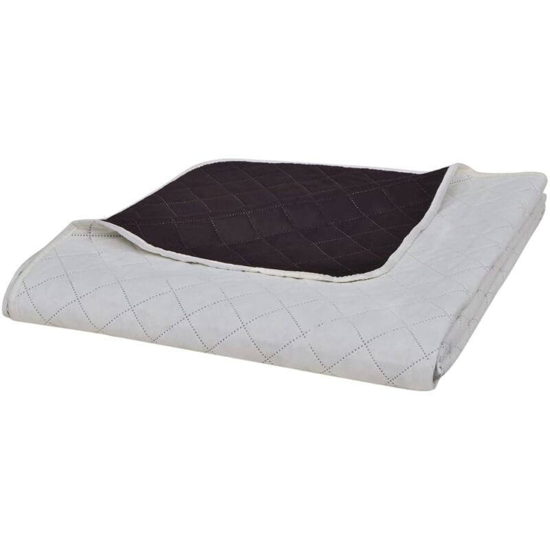 foto del prodotto copriletto reversibile beige marrone 220 x 240 cm vidaxl