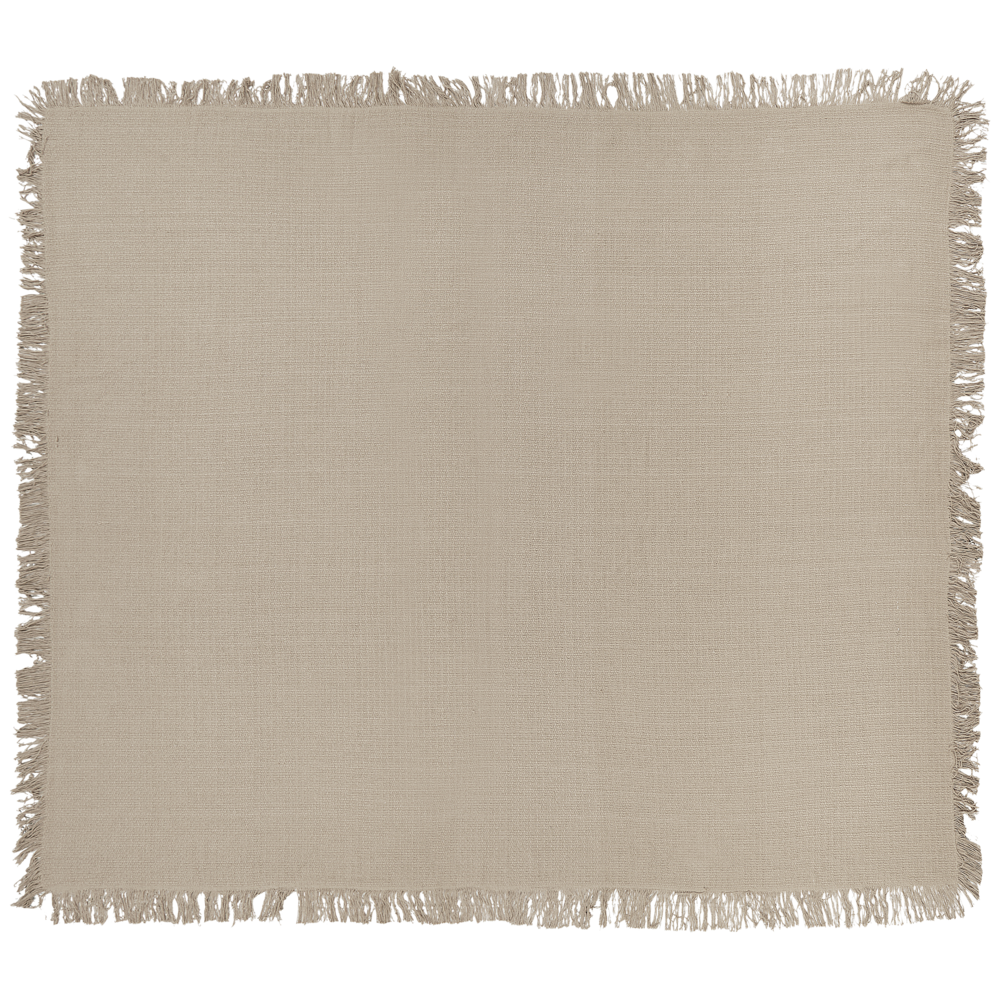 foto del prodotto copriletto tortora in tessuto di cotone 200 x 220 cm con frange coperta decorativa biancheria da letto design classico camera da letto