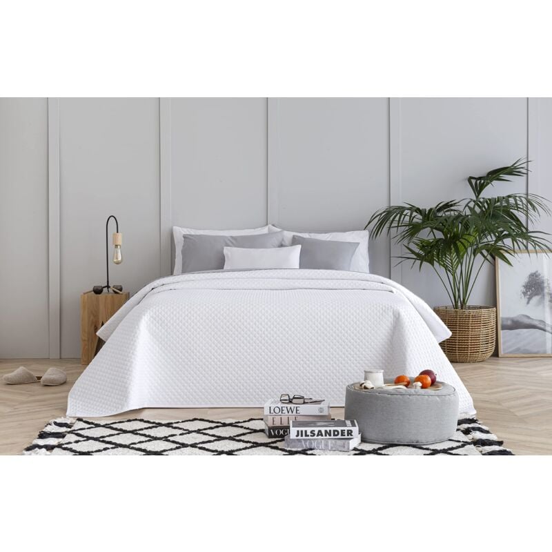foto del prodotto copriletto trapuntato sottile con motivo a rombo, per primavera, estate, autunno e inverno, 100 microfibra extra morbido, copriletto multiuso, letto