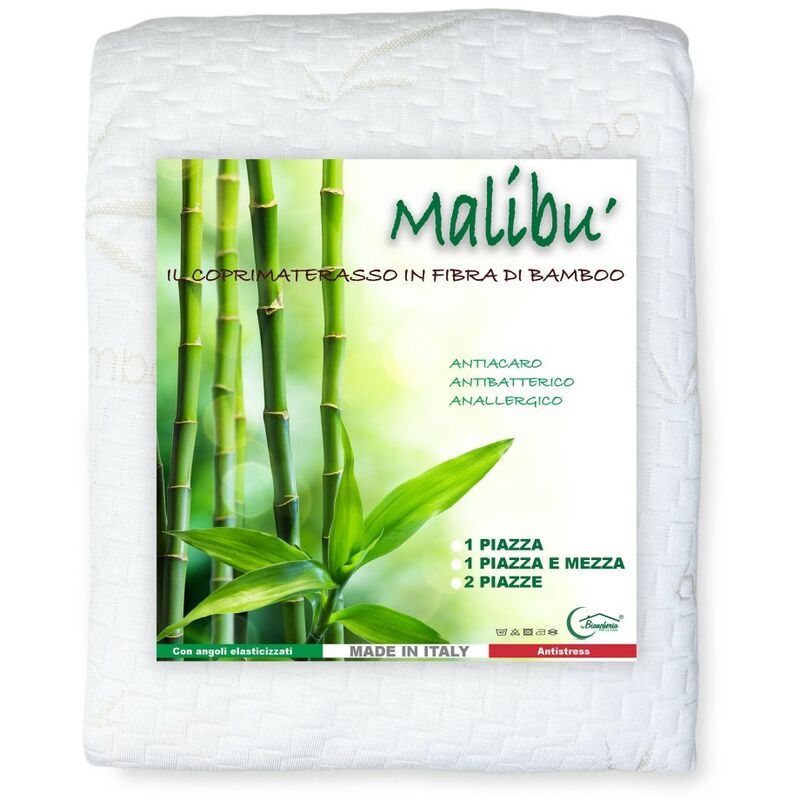 foto del prodotto coprimaterasso antiacaro in fibra di legno bamboo malib 1 piazza e mezza